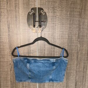 Blue Denim Crop Top